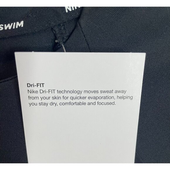 Nike Swim Dri-FIT Mens UPF 40+ Rash Guard Shirt Large Black Polyester - Picture 10 of 15